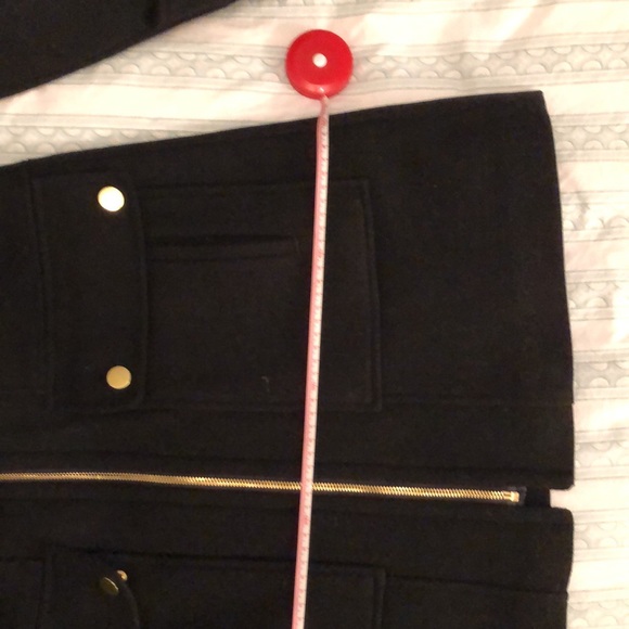 Black pea coat with hood and faux fur collar, that’s removable.like new - Picture 10 of 11